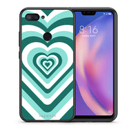 Thumbnail for Θήκη Xiaomi Mi 8 Lite Green Hearts από τη Smartfits με σχέδιο στο πίσω μέρος και μαύρο περίβλημα | Xiaomi Mi 8 Lite Green Hearts case with colorful back and black bezels