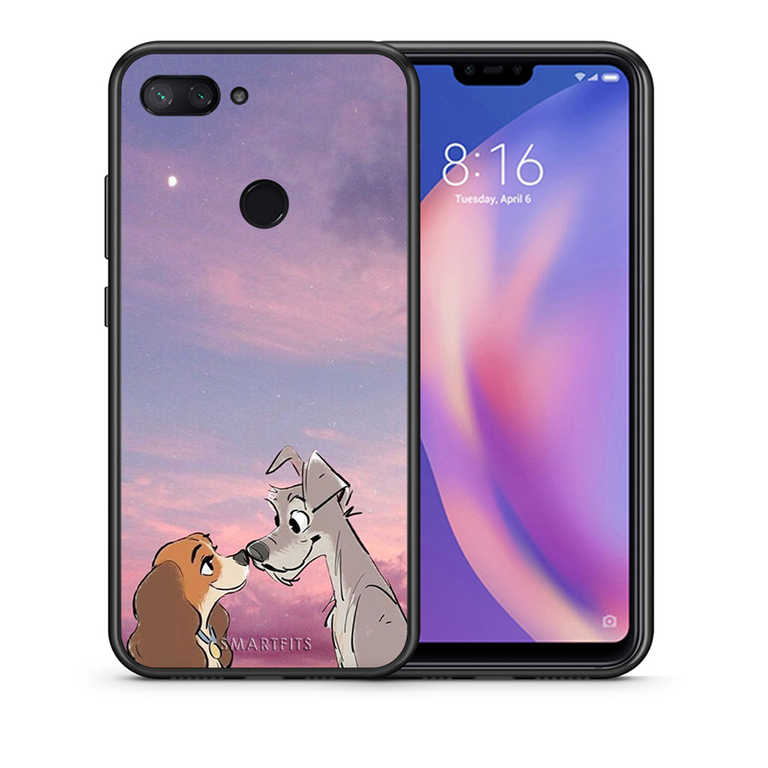 Θήκη Xiaomi Mi 8 Lite Lady And Tramp από τη Smartfits με σχέδιο στο πίσω μέρος και μαύρο περίβλημα | Xiaomi Mi 8 Lite Lady And Tramp case with colorful back and black bezels