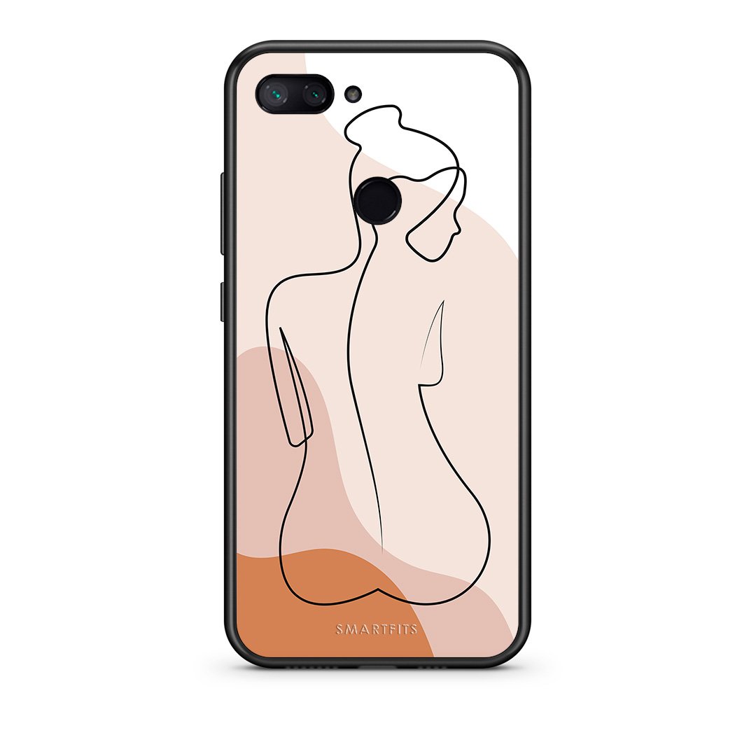 Xiaomi Mi 8 Lite LineArt Woman θήκη από τη Smartfits με σχέδιο στο πίσω μέρος και μαύρο περίβλημα | Smartphone case with colorful back and black bezels by Smartfits