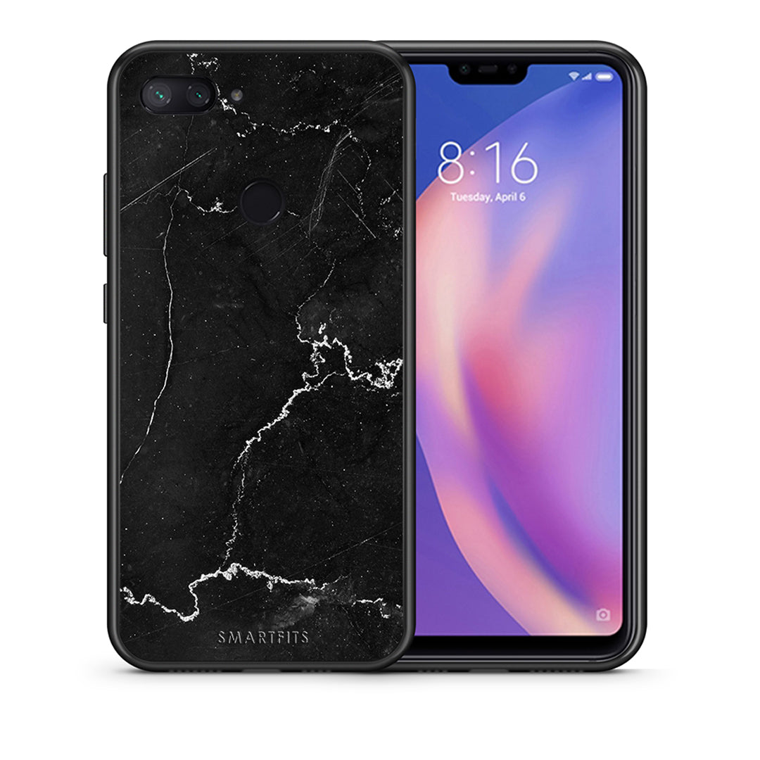 Θήκη Xiaomi Mi 8 Lite Marble Black από τη Smartfits με σχέδιο στο πίσω μέρος και μαύρο περίβλημα | Xiaomi Mi 8 Lite Marble Black case with colorful back and black bezels