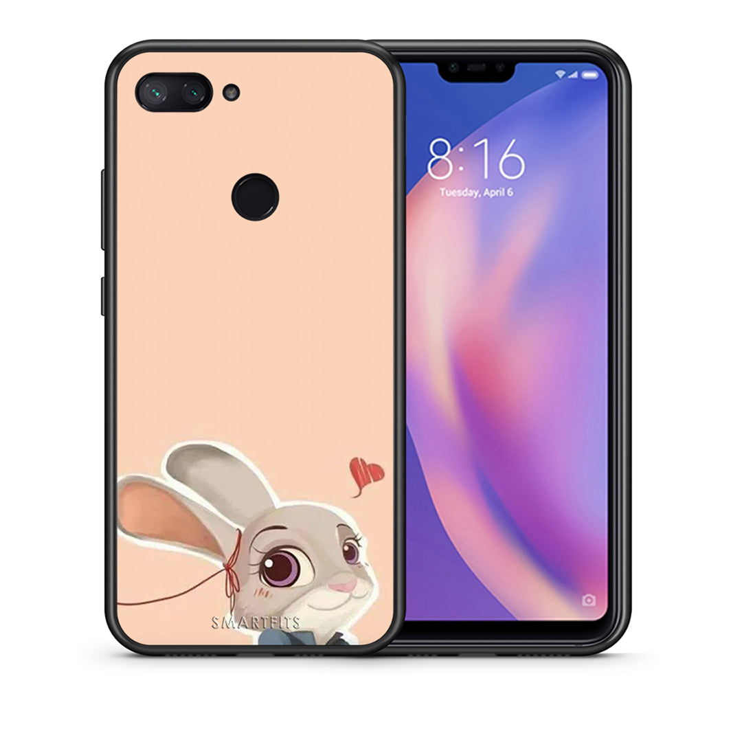 Θήκη Xiaomi Mi 8 Lite Nick Wilde And Judy Hopps Love 2 από τη Smartfits με σχέδιο στο πίσω μέρος και μαύρο περίβλημα | Xiaomi Mi 8 Lite Nick Wilde And Judy Hopps Love 2 case with colorful back and black bezels