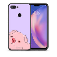 Thumbnail for Θήκη Αγίου Βαλεντίνου Xiaomi Mi 8 Lite Pig Love 2 από τη Smartfits με σχέδιο στο πίσω μέρος και μαύρο περίβλημα | Xiaomi Mi 8 Lite Pig Love 2 case with colorful back and black bezels