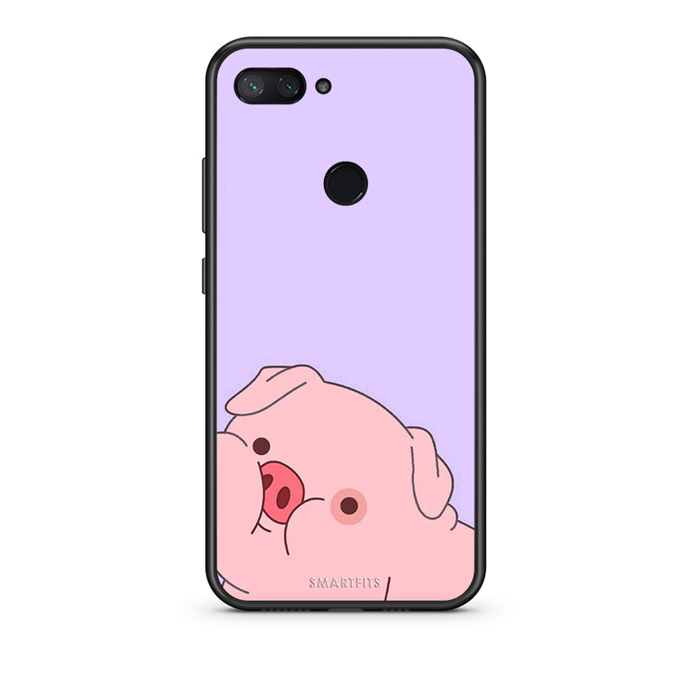 Xiaomi Mi 8 Lite Pig Love 2 Θήκη Αγίου Βαλεντίνου από τη Smartfits με σχέδιο στο πίσω μέρος και μαύρο περίβλημα | Smartphone case with colorful back and black bezels by Smartfits