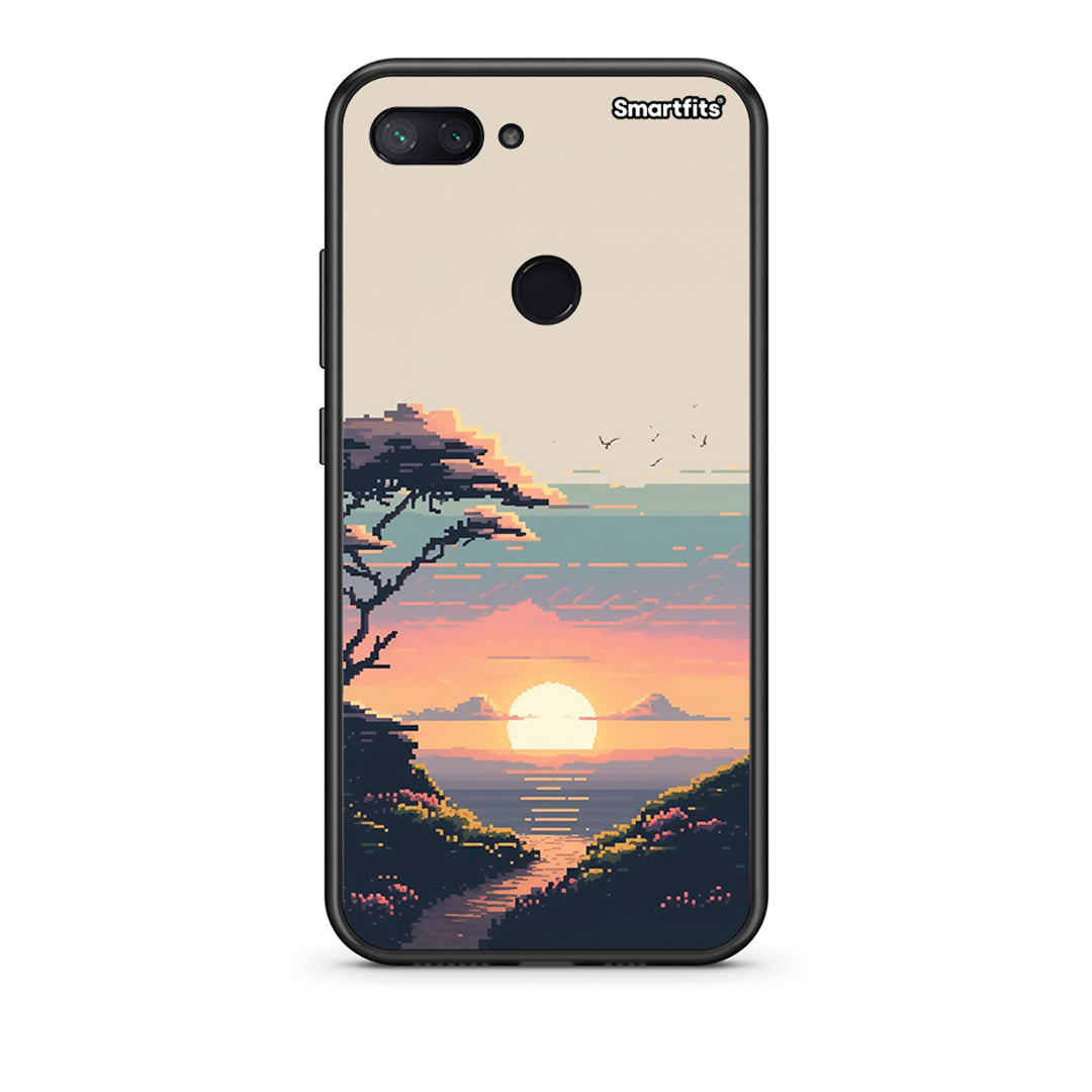 Xiaomi Mi 8 Lite Pixel Sunset Θήκη από τη Smartfits με σχέδιο στο πίσω μέρος και μαύρο περίβλημα | Smartphone case with colorful back and black bezels by Smartfits