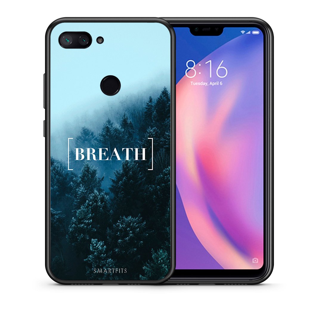 Θήκη Xiaomi Mi 8 Lite Breath Quote από τη Smartfits με σχέδιο στο πίσω μέρος και μαύρο περίβλημα | Xiaomi Mi 8 Lite Breath Quote case with colorful back and black bezels
