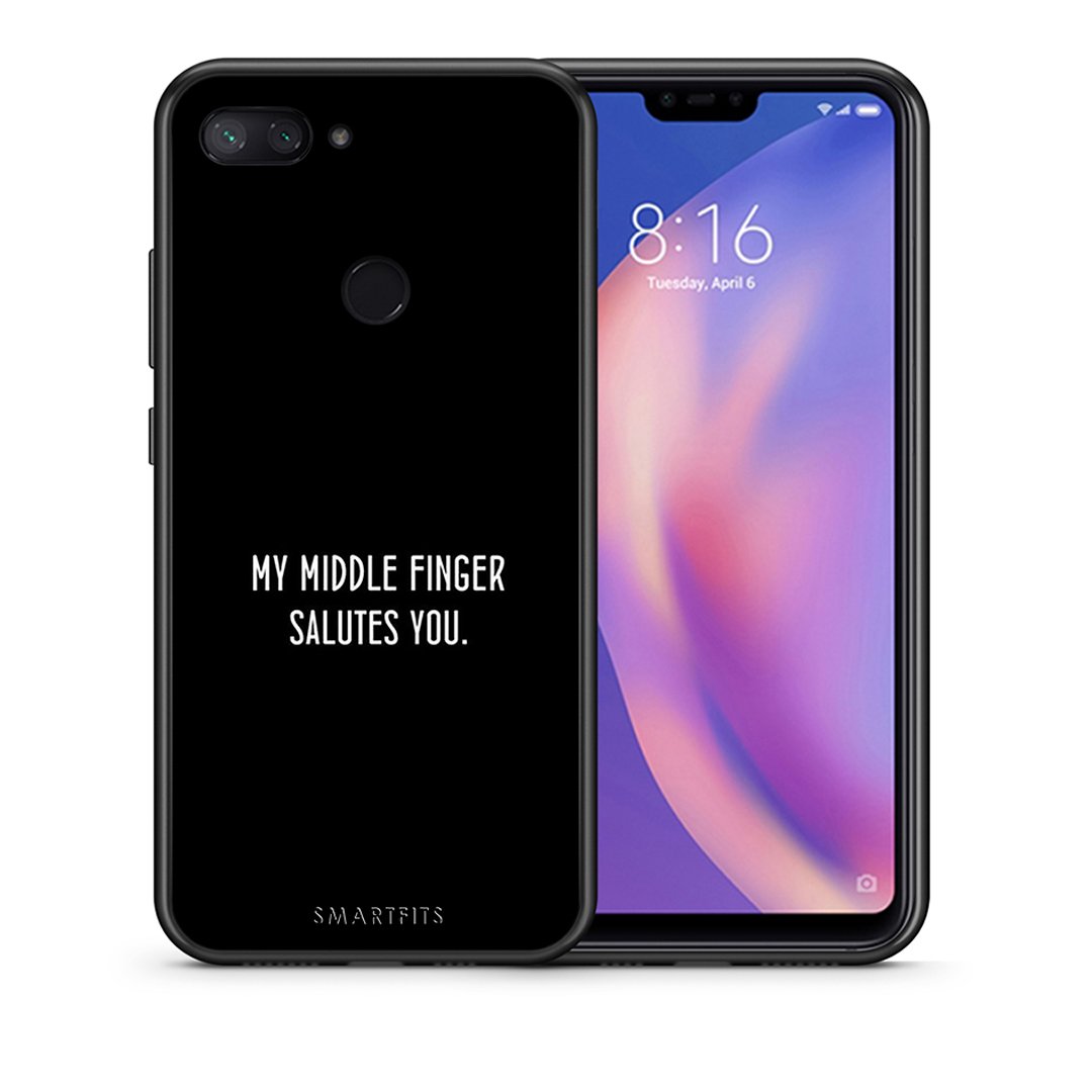 Θήκη Xiaomi Mi 8 Lite Salute από τη Smartfits με σχέδιο στο πίσω μέρος και μαύρο περίβλημα | Xiaomi Mi 8 Lite Salute case with colorful back and black bezels