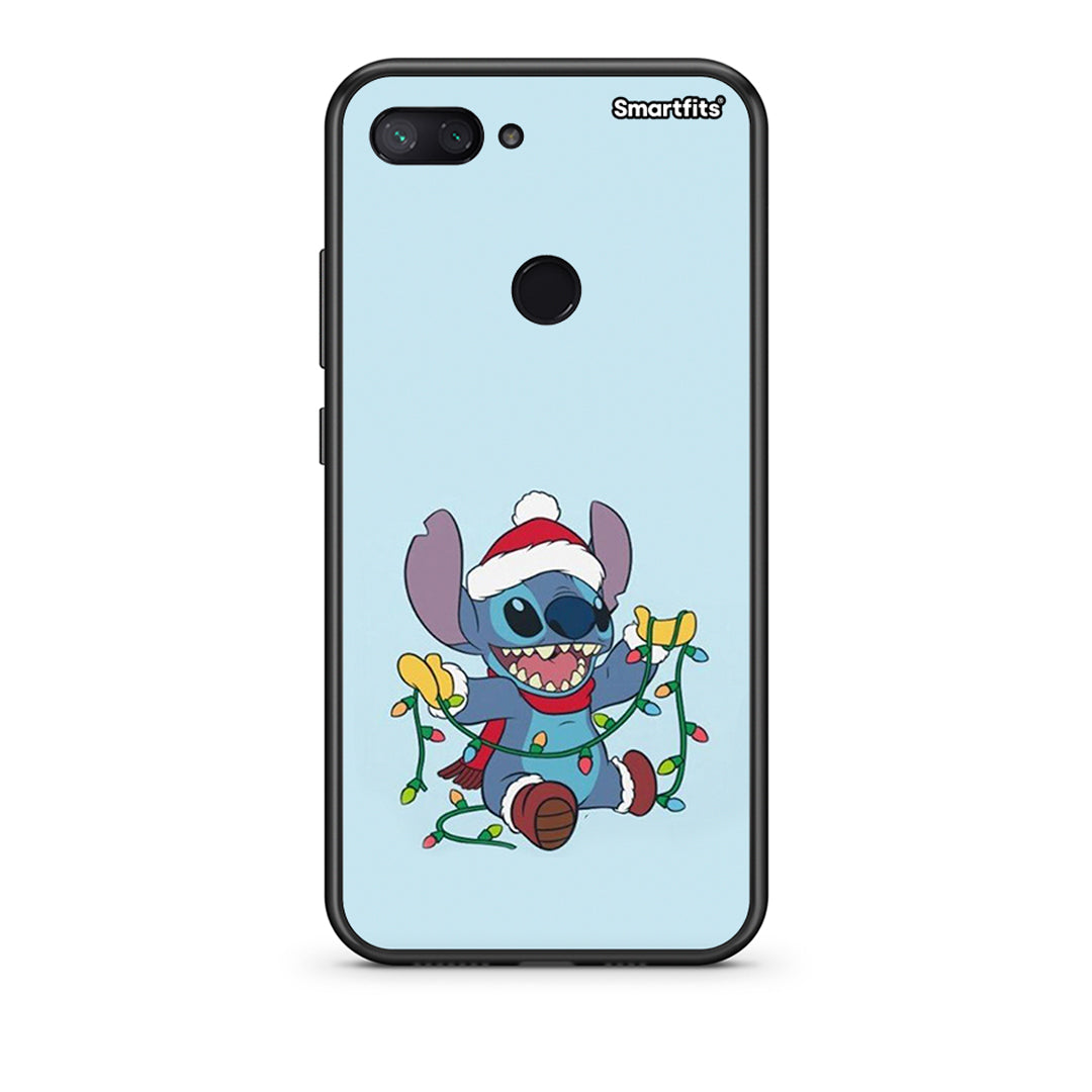 Xiaomi Mi 8 Lite Santa Stich θήκη από τη Smartfits με σχέδιο στο πίσω μέρος και μαύρο περίβλημα | Smartphone case with colorful back and black bezels by Smartfits