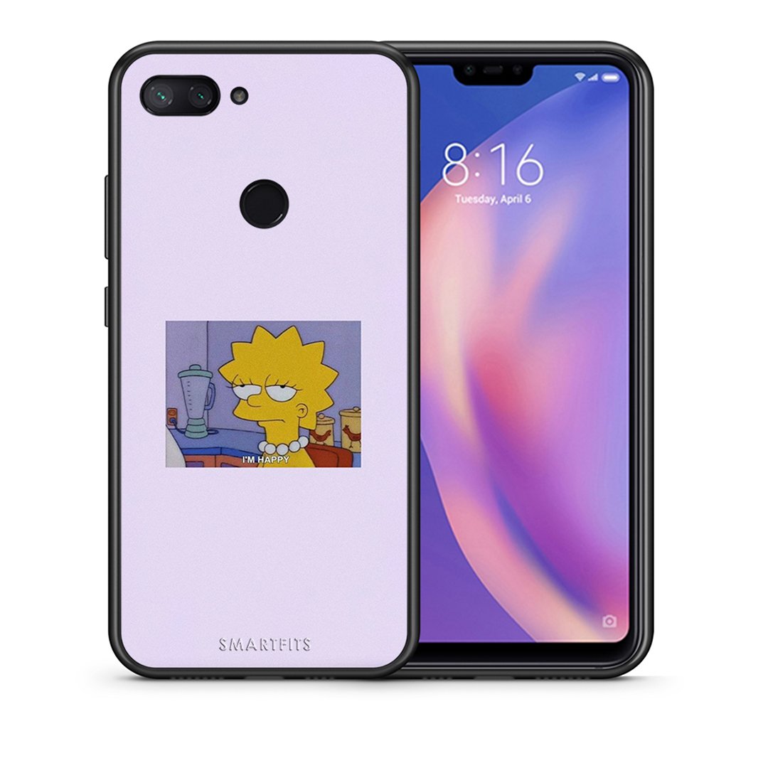 Θήκη Xiaomi Mi 8 Lite So Happy από τη Smartfits με σχέδιο στο πίσω μέρος και μαύρο περίβλημα | Xiaomi Mi 8 Lite So Happy case with colorful back and black bezels