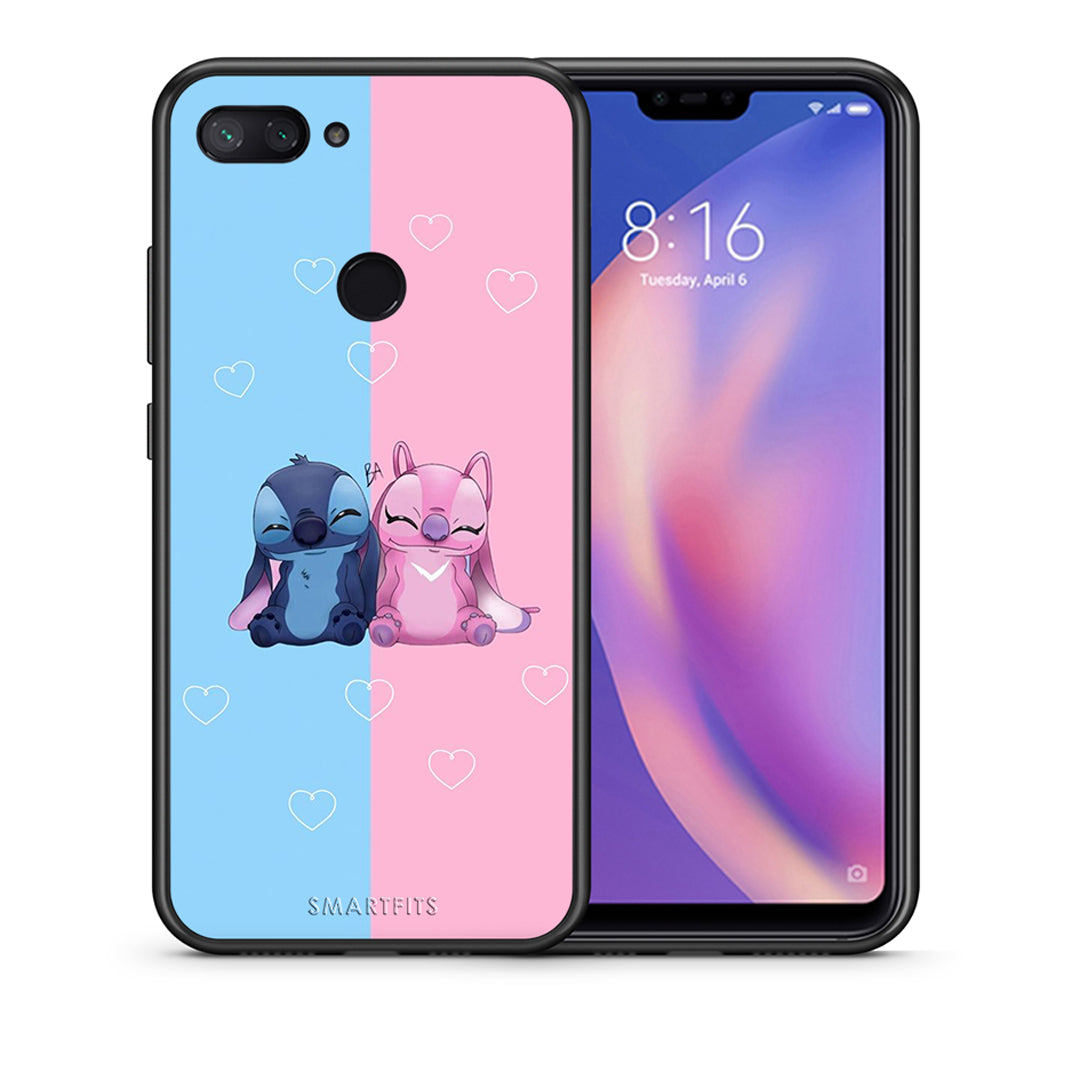 Θήκη Xiaomi Mi 8 Lite Stitch And Angel από τη Smartfits με σχέδιο στο πίσω μέρος και μαύρο περίβλημα | Xiaomi Mi 8 Lite Stitch And Angel case with colorful back and black bezels