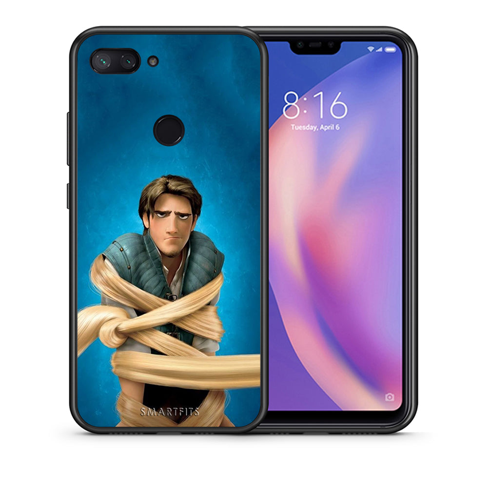 Θήκη Αγίου Βαλεντίνου Xiaomi Mi 8 Lite Tangled 1 από τη Smartfits με σχέδιο στο πίσω μέρος και μαύρο περίβλημα | Xiaomi Mi 8 Lite Tangled 1 case with colorful back and black bezels