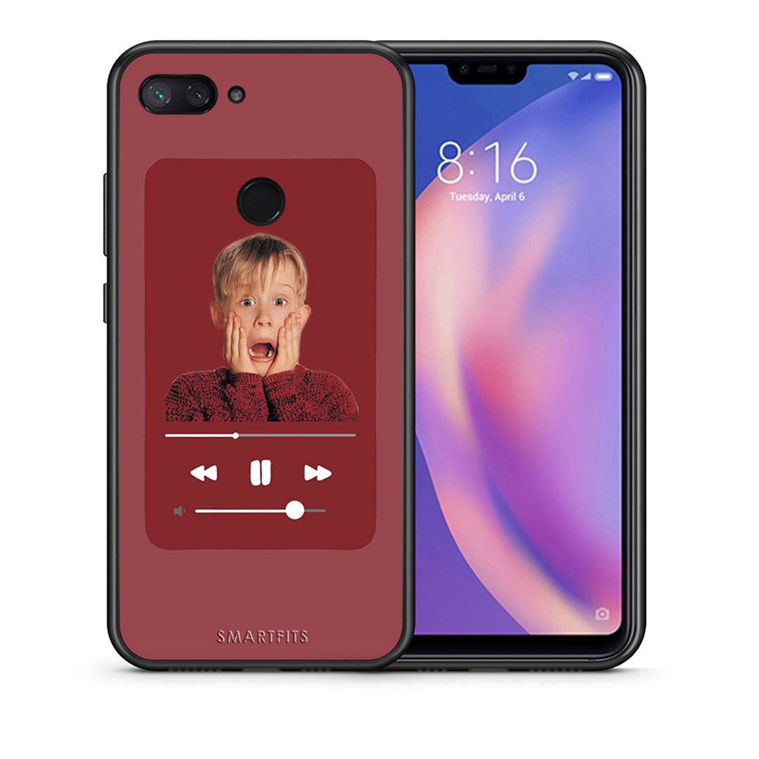 Θήκη Xiaomi Mi 8 Lite Xmas Alone Music από τη Smartfits με σχέδιο στο πίσω μέρος και μαύρο περίβλημα | Xiaomi Mi 8 Lite Xmas Alone Music case with colorful back and black bezels