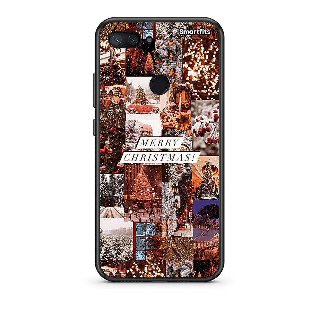 Xiaomi Mi 8 Lite Xmas Collage θήκη από τη Smartfits με σχέδιο στο πίσω μέρος και μαύρο περίβλημα | Smartphone case with colorful back and black bezels by Smartfits