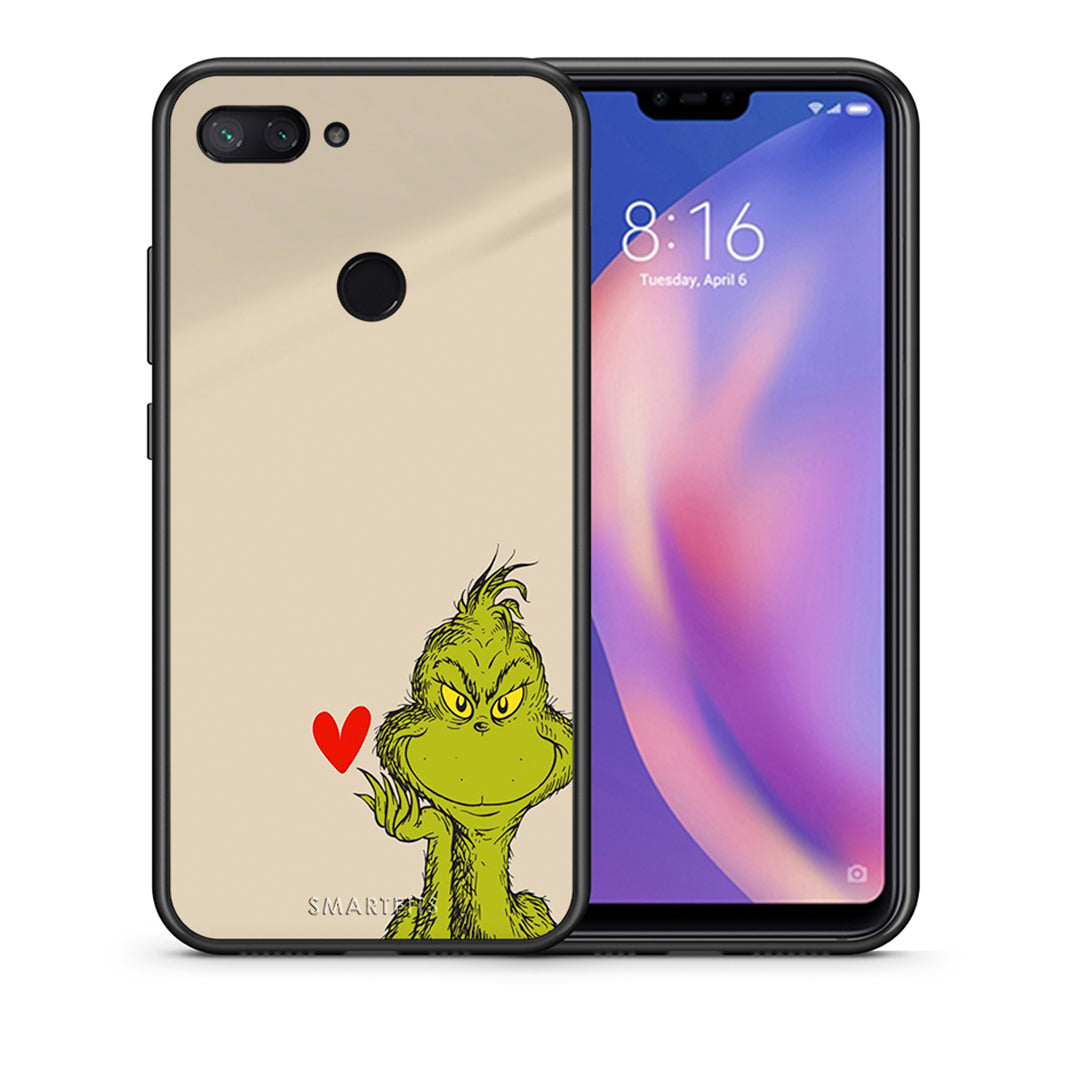 Θήκη Xiaomi Mi 8 Lite Xmas Grinch από τη Smartfits με σχέδιο στο πίσω μέρος και μαύρο περίβλημα | Xiaomi Mi 8 Lite Xmas Grinch case with colorful back and black bezels