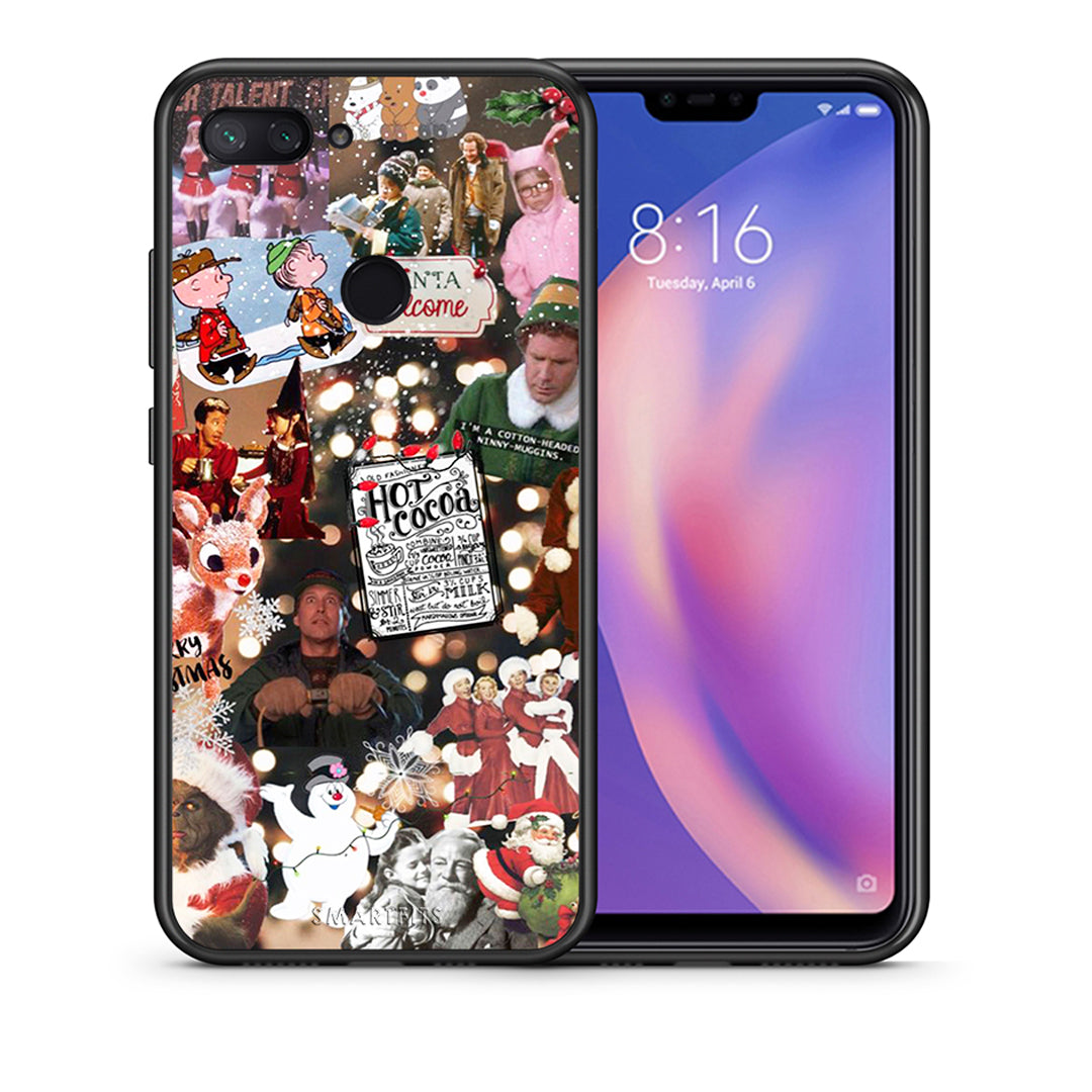 Θήκη Xiaomi Mi 8 Lite Xmas Movies από τη Smartfits με σχέδιο στο πίσω μέρος και μαύρο περίβλημα | Xiaomi Mi 8 Lite Xmas Movies case with colorful back and black bezels