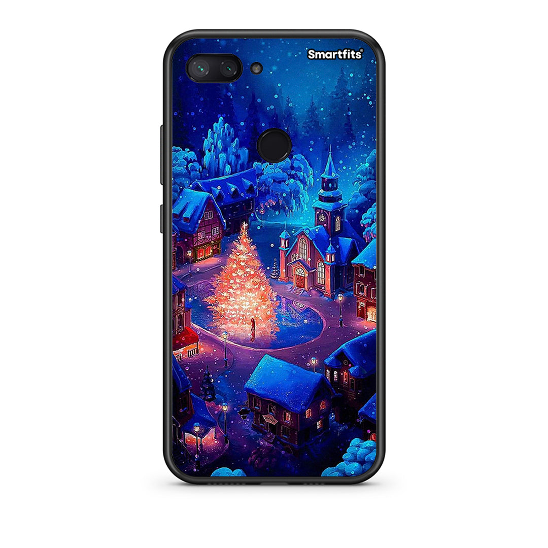 Xiaomi Mi 8 Lite Xmas Village θήκη από τη Smartfits με σχέδιο στο πίσω μέρος και μαύρο περίβλημα | Smartphone case with colorful back and black bezels by Smartfits