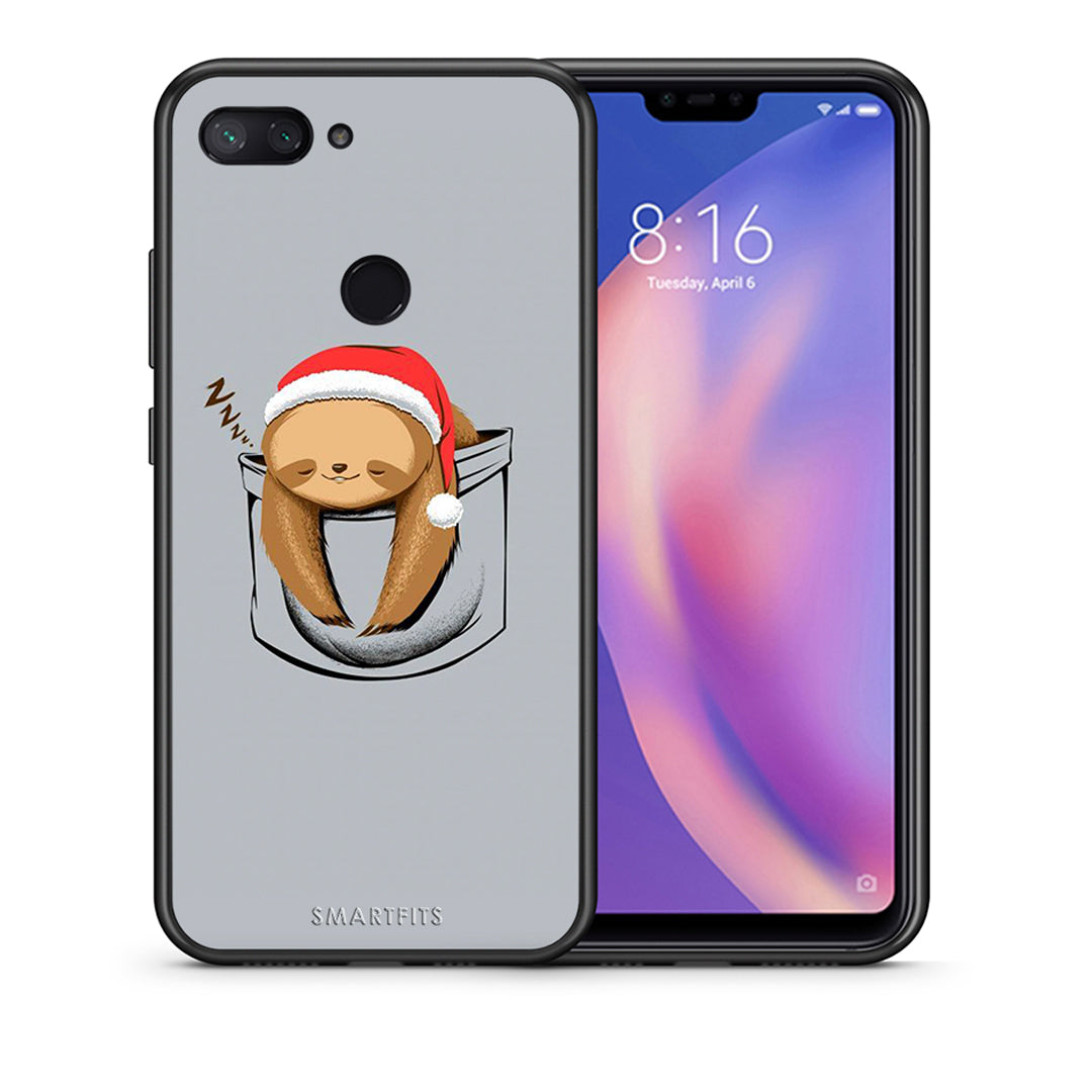 Θήκη Xiaomi Mi 8 Lite Xmas Zzzz από τη Smartfits με σχέδιο στο πίσω μέρος και μαύρο περίβλημα | Xiaomi Mi 8 Lite Xmas Zzzz case with colorful back and black bezels