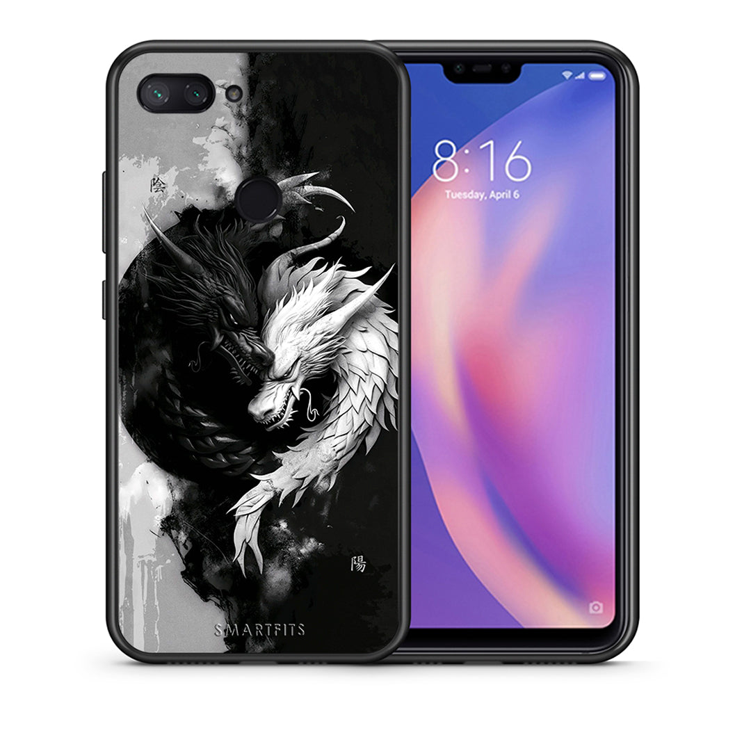 Θήκη Xiaomi Mi 8 Lite Yin Yang από τη Smartfits με σχέδιο στο πίσω μέρος και μαύρο περίβλημα | Xiaomi Mi 8 Lite Yin Yang case with colorful back and black bezels