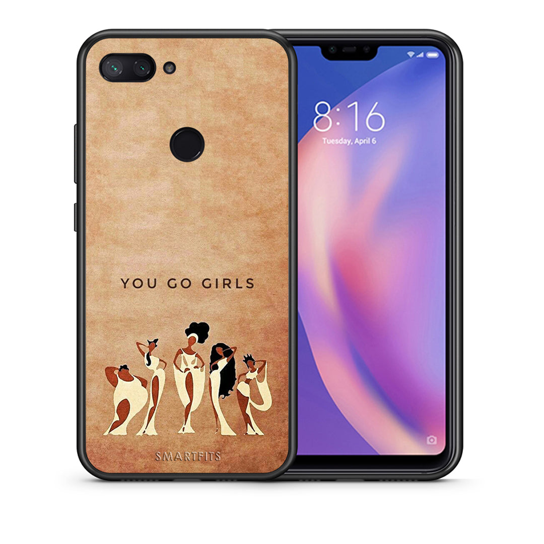 Θήκη Xiaomi Mi 8 Lite You Go Girl από τη Smartfits με σχέδιο στο πίσω μέρος και μαύρο περίβλημα | Xiaomi Mi 8 Lite You Go Girl case with colorful back and black bezels