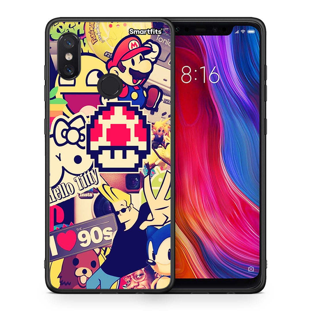 Θήκη Xiaomi Mi 8 Love The 90s από τη Smartfits με σχέδιο στο πίσω μέρος και μαύρο περίβλημα | Xiaomi Mi 8 Love The 90s case with colorful back and black bezels