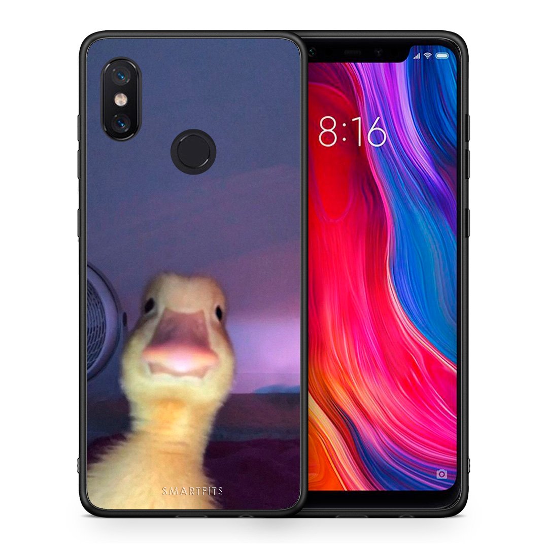 Θήκη Xiaomi Mi 8 Meme Duck από τη Smartfits με σχέδιο στο πίσω μέρος και μαύρο περίβλημα | Xiaomi Mi 8 Meme Duck case with colorful back and black bezels