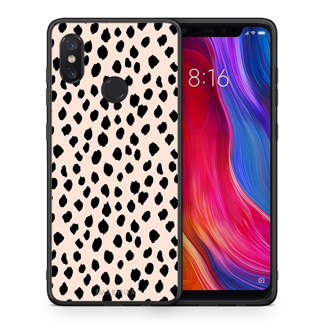 Θήκη Xiaomi Mi 8 New Polka Dots από τη Smartfits με σχέδιο στο πίσω μέρος και μαύρο περίβλημα | Xiaomi Mi 8 New Polka Dots case with colorful back and black bezels