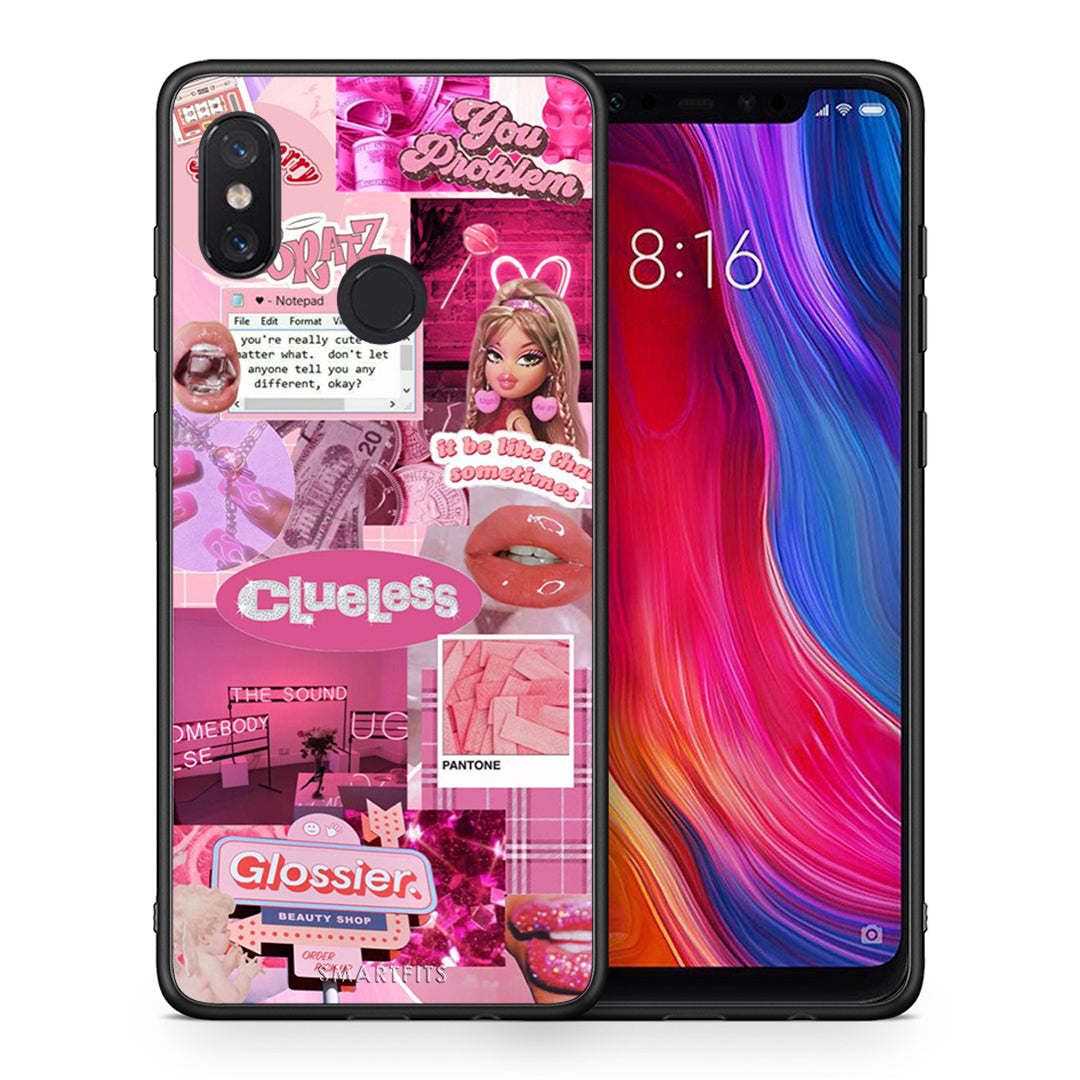 Θήκη Αγίου Βαλεντίνου Xiaomi Mi 8 Pink Love από τη Smartfits με σχέδιο στο πίσω μέρος και μαύρο περίβλημα | Xiaomi Mi 8 Pink Love case with colorful back and black bezels