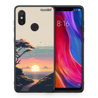 Thumbnail for Θήκη Xiaomi Mi 8 Pixel Sunset από τη Smartfits με σχέδιο στο πίσω μέρος και μαύρο περίβλημα | Xiaomi Mi 8 Pixel Sunset case with colorful back and black bezels