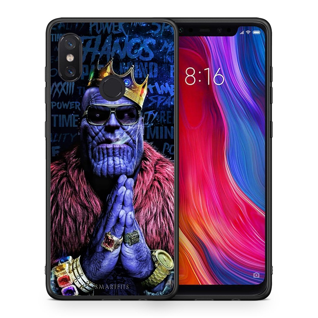 Θήκη Xiaomi Mi 8 Thanos PopArt από τη Smartfits με σχέδιο στο πίσω μέρος και μαύρο περίβλημα | Xiaomi Mi 8 Thanos PopArt case with colorful back and black bezels