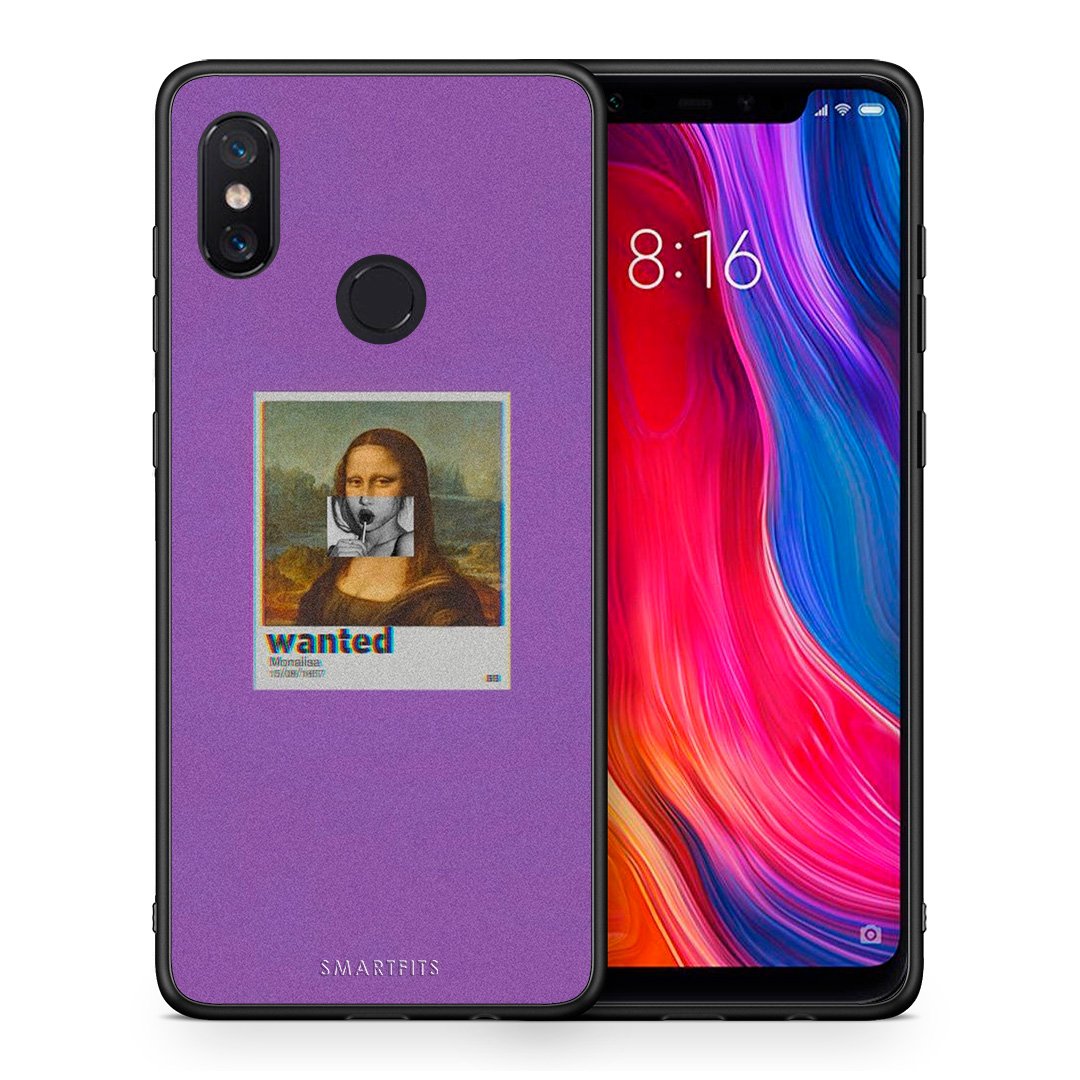 Θήκη Xiaomi Mi 8 Monalisa Popart από τη Smartfits με σχέδιο στο πίσω μέρος και μαύρο περίβλημα | Xiaomi Mi 8 Monalisa Popart case with colorful back and black bezels