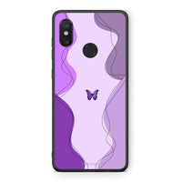 Thumbnail for Xiaomi Mi 8 Purple Mariposa Θήκη Αγίου Βαλεντίνου από τη Smartfits με σχέδιο στο πίσω μέρος και μαύρο περίβλημα | Smartphone case with colorful back and black bezels by Smartfits