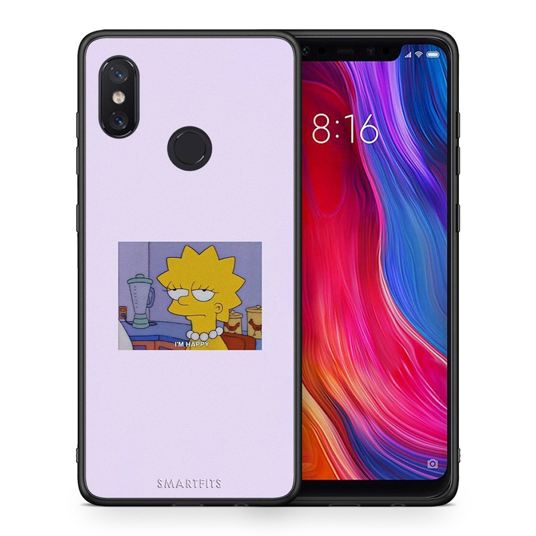 Θήκη Xiaomi Mi 8 So Happy από τη Smartfits με σχέδιο στο πίσω μέρος και μαύρο περίβλημα | Xiaomi Mi 8 So Happy case with colorful back and black bezels