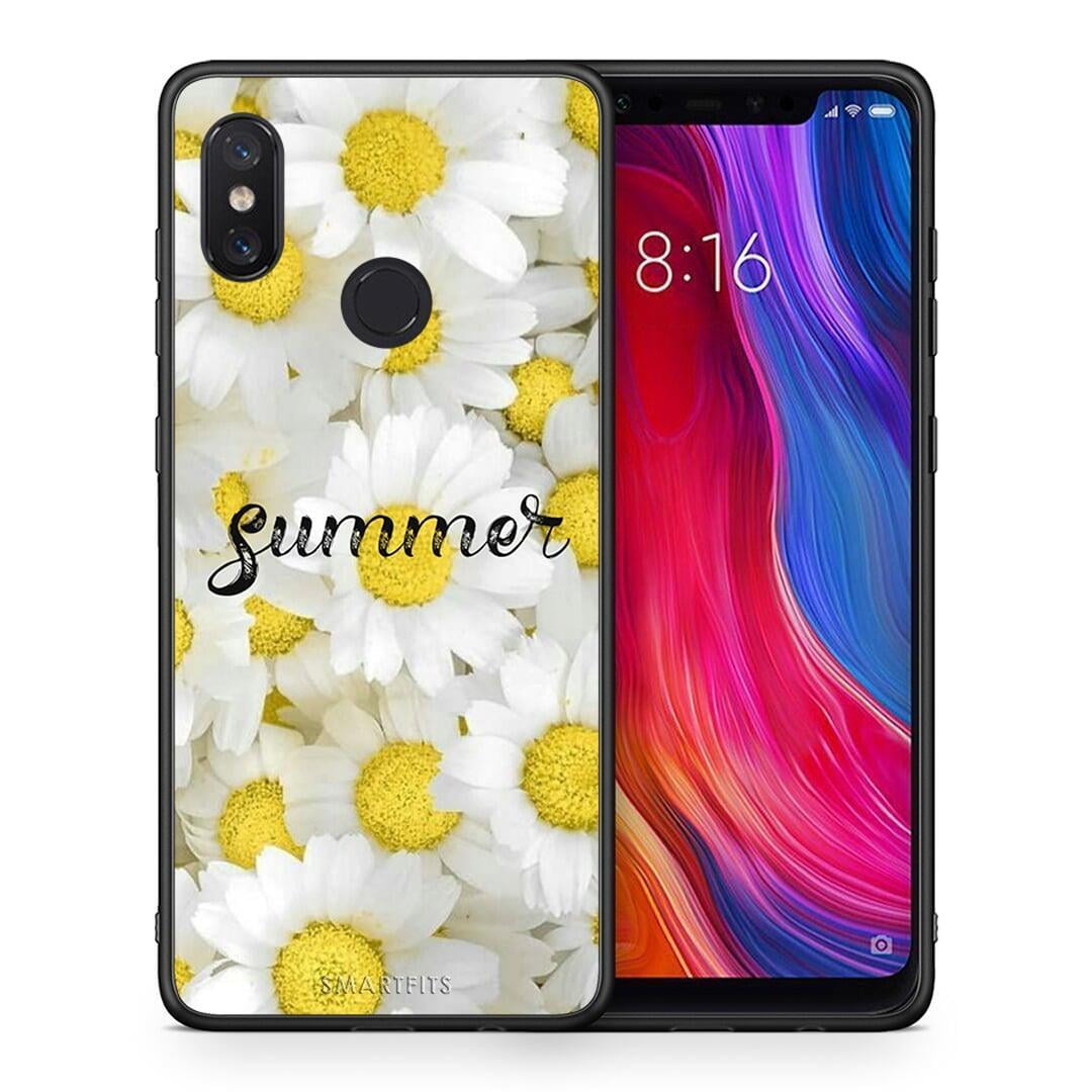 Θήκη Xiaomi Mi 8 Summer Daisies από τη Smartfits με σχέδιο στο πίσω μέρος και μαύρο περίβλημα | Xiaomi Mi 8 Summer Daisies case with colorful back and black bezels