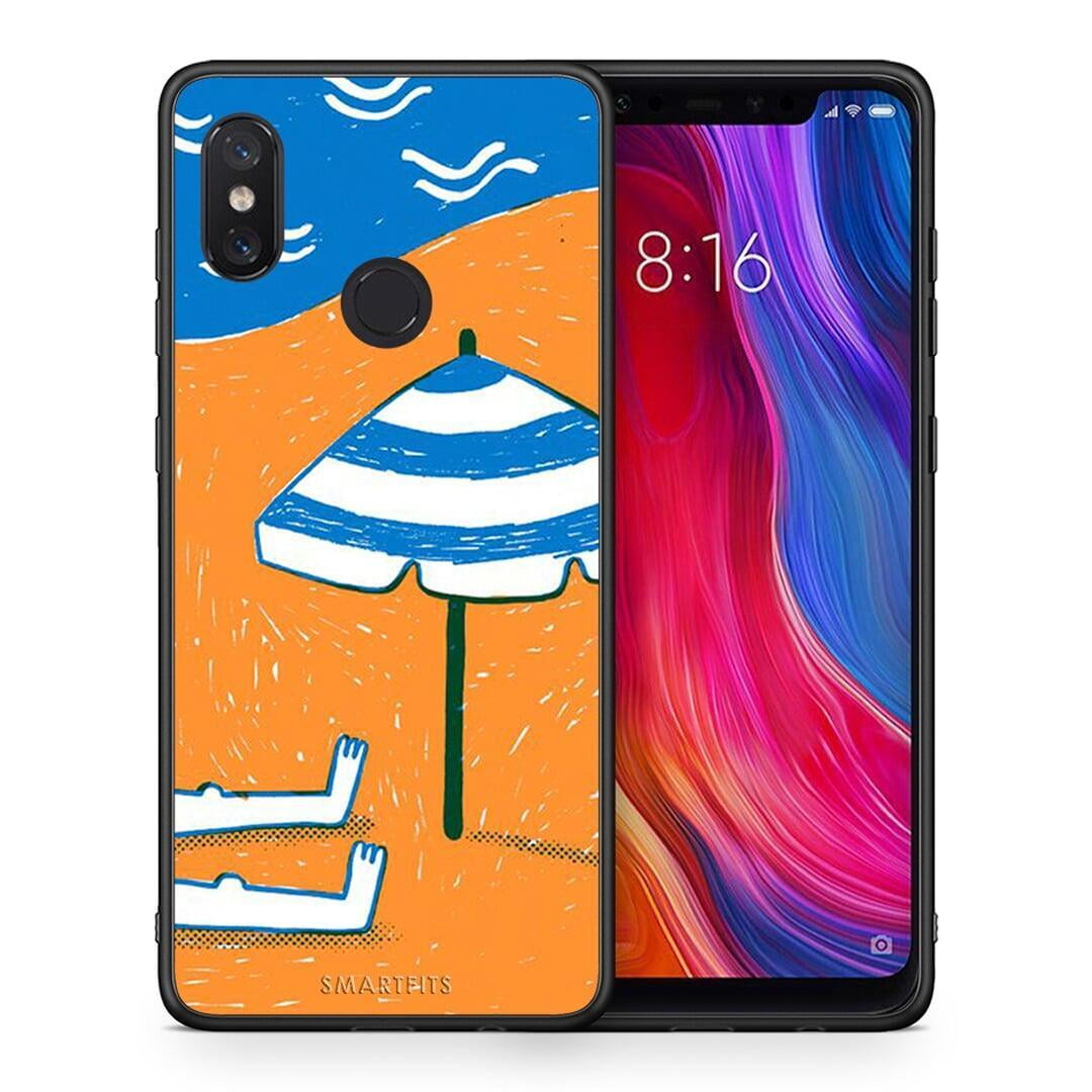 Θήκη Xiaomi Mi 8 Summering από τη Smartfits με σχέδιο στο πίσω μέρος και μαύρο περίβλημα | Xiaomi Mi 8 Summering case with colorful back and black bezels