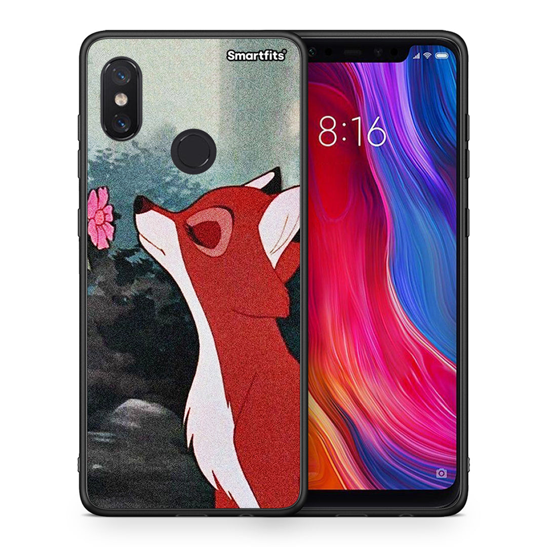 Θήκη Xiaomi Mi 8 Tod And Vixey Love 2 από τη Smartfits με σχέδιο στο πίσω μέρος και μαύρο περίβλημα | Xiaomi Mi 8 Tod And Vixey Love 2 case with colorful back and black bezels