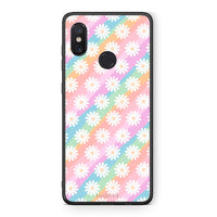 Thumbnail for Xiaomi Mi 8 White Daisies θήκη από τη Smartfits με σχέδιο στο πίσω μέρος και μαύρο περίβλημα | Smartphone case with colorful back and black bezels by Smartfits