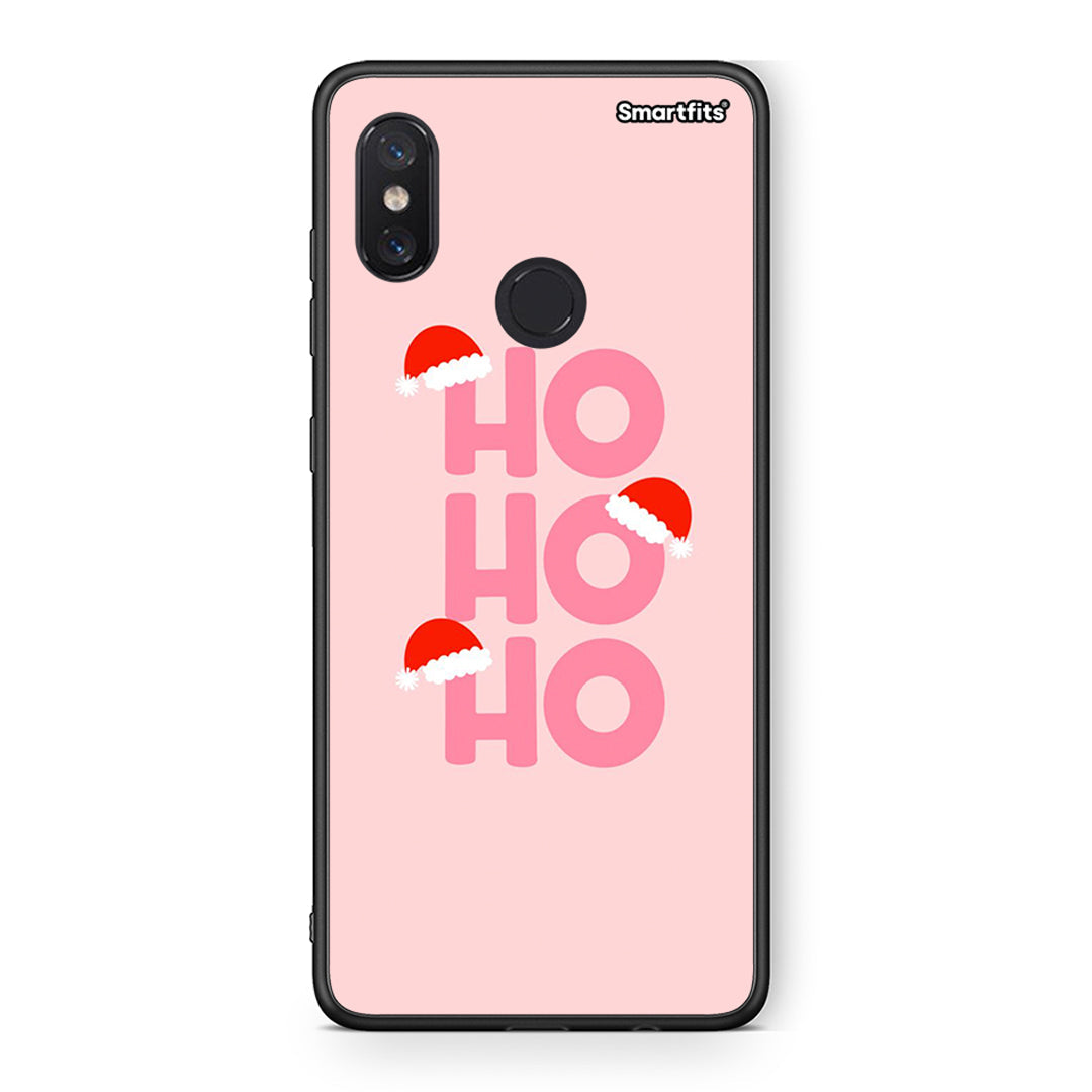 Xiaomi Mi 8 Xmas Ho Ho Ho θήκη από τη Smartfits με σχέδιο στο πίσω μέρος και μαύρο περίβλημα | Smartphone case with colorful back and black bezels by Smartfits