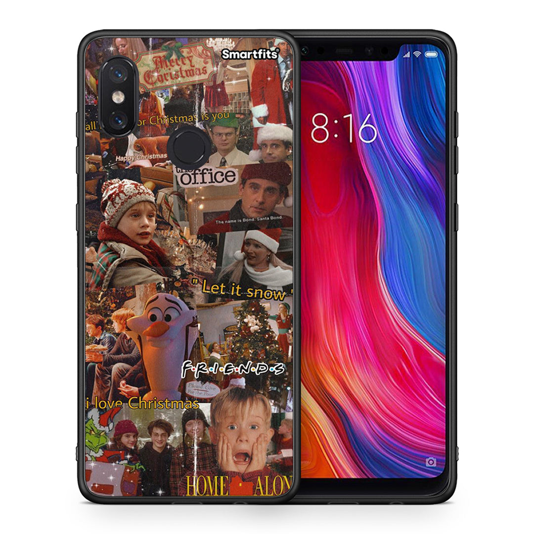 Θήκη Xiaomi Mi 8 Xmas Wishes από τη Smartfits με σχέδιο στο πίσω μέρος και μαύρο περίβλημα | Xiaomi Mi 8 Xmas Wishes case with colorful back and black bezels