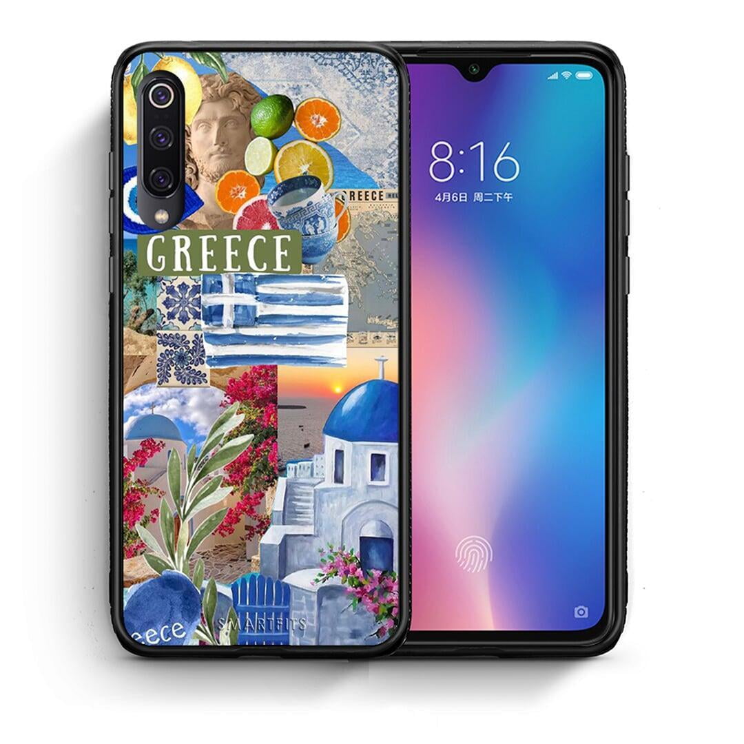 Θήκη Xiaomi Mi 9 All Greek από τη Smartfits με σχέδιο στο πίσω μέρος και μαύρο περίβλημα | Xiaomi Mi 9 All Greek case with colorful back and black bezels