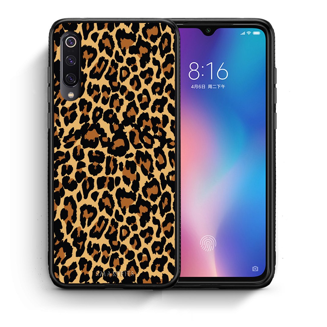 Θήκη Xiaomi Mi 9 Leopard Animal από τη Smartfits με σχέδιο στο πίσω μέρος και μαύρο περίβλημα | Xiaomi Mi 9 Leopard Animal case with colorful back and black bezels