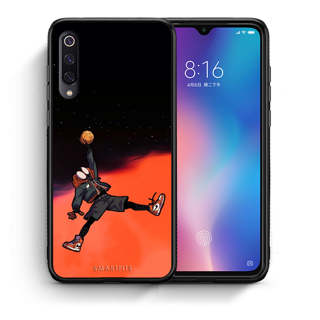 Θήκη Xiaomi Mi 9 Basketball Hero από τη Smartfits με σχέδιο στο πίσω μέρος και μαύρο περίβλημα | Xiaomi Mi 9 Basketball Hero case with colorful back and black bezels