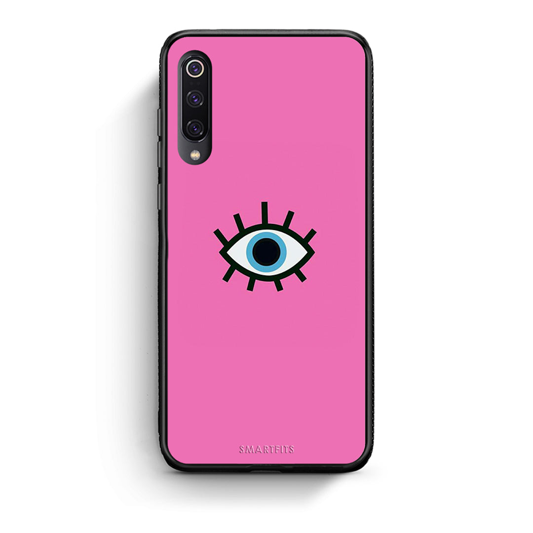 Xiaomi Mi 9 Blue Eye Pink θήκη από τη Smartfits με σχέδιο στο πίσω μέρος και μαύρο περίβλημα | Smartphone case with colorful back and black bezels by Smartfits