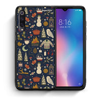 Thumbnail for Θήκη Xiaomi Mi 9 Christmas Elements από τη Smartfits με σχέδιο στο πίσω μέρος και μαύρο περίβλημα | Xiaomi Mi 9 Christmas Elements case with colorful back and black bezels