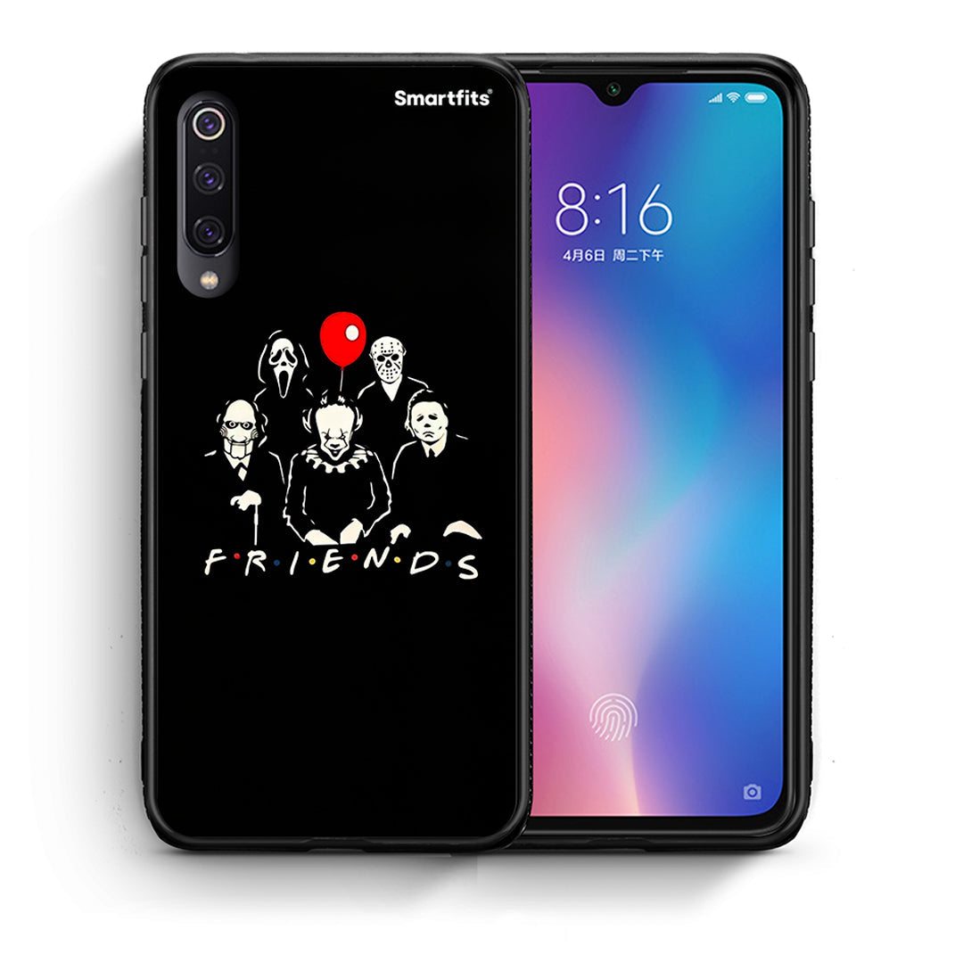 Θήκη Xiaomi Mi 9 Halloween Friends από τη Smartfits με σχέδιο στο πίσω μέρος και μαύρο περίβλημα | Xiaomi Mi 9 Halloween Friends case with colorful back and black bezels