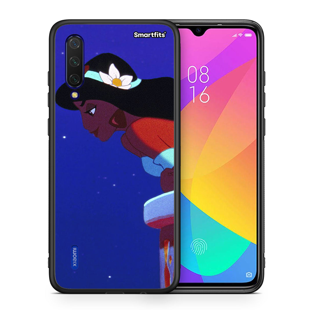 Θήκη Xiaomi Mi 9 Lite Alladin And Jasmine Love 2 από τη Smartfits με σχέδιο στο πίσω μέρος και μαύρο περίβλημα | Xiaomi Mi 9 Lite Alladin And Jasmine Love 2 case with colorful back and black bezels