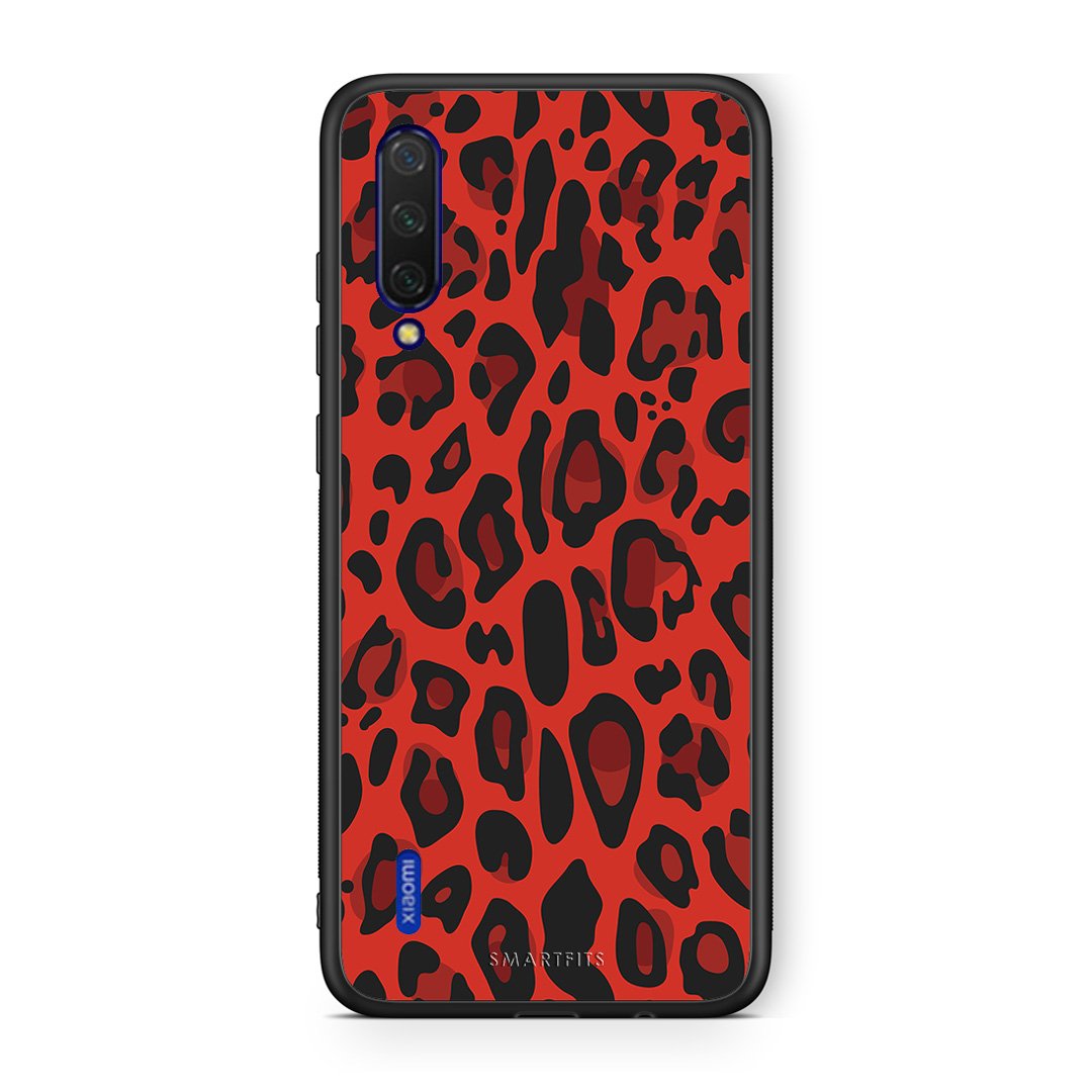 4 - Xiaomi Mi 9 Lite Red Leopard Animal case, cover, bumper