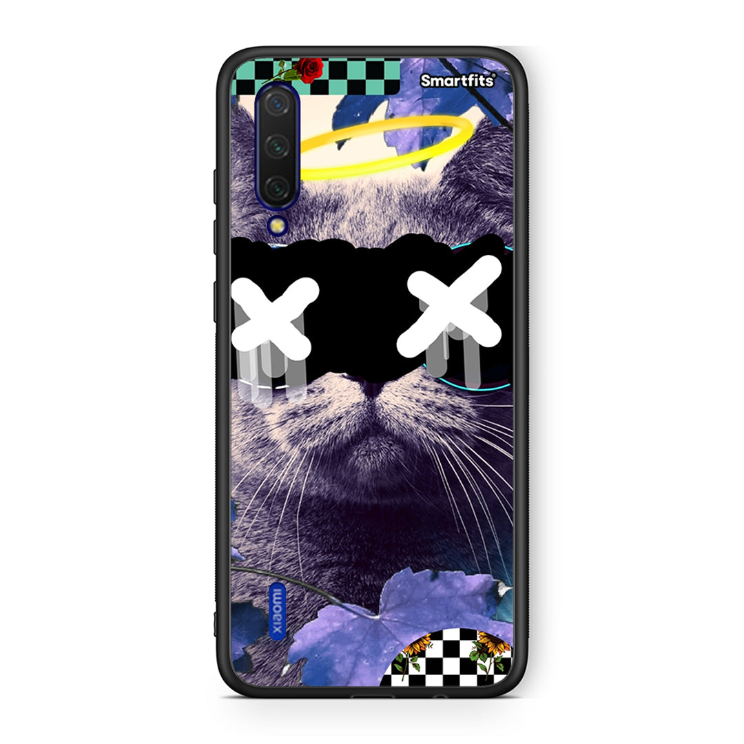 Xiaomi Mi 9 Lite Cat Collage θήκη από τη Smartfits με σχέδιο στο πίσω μέρος και μαύρο περίβλημα | Smartphone case with colorful back and black bezels by Smartfits