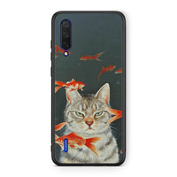 Thumbnail for Xiaomi Mi 9 Lite Cat Goldfish θήκη από τη Smartfits με σχέδιο στο πίσω μέρος και μαύρο περίβλημα | Smartphone case with colorful back and black bezels by Smartfits