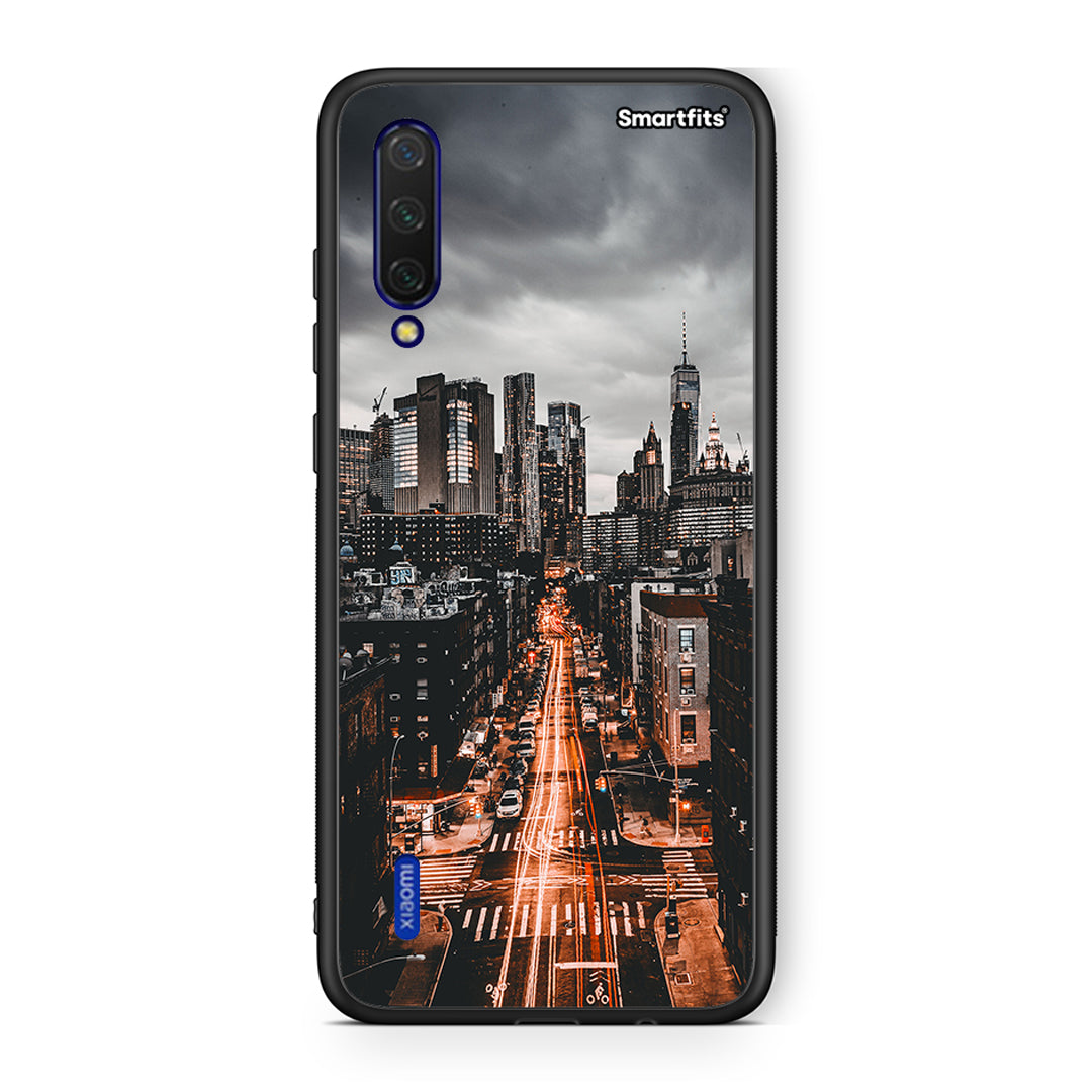 Xiaomi Mi 9 Lite City Lights θήκη από τη Smartfits με σχέδιο στο πίσω μέρος και μαύρο περίβλημα | Smartphone case with colorful back and black bezels by Smartfits