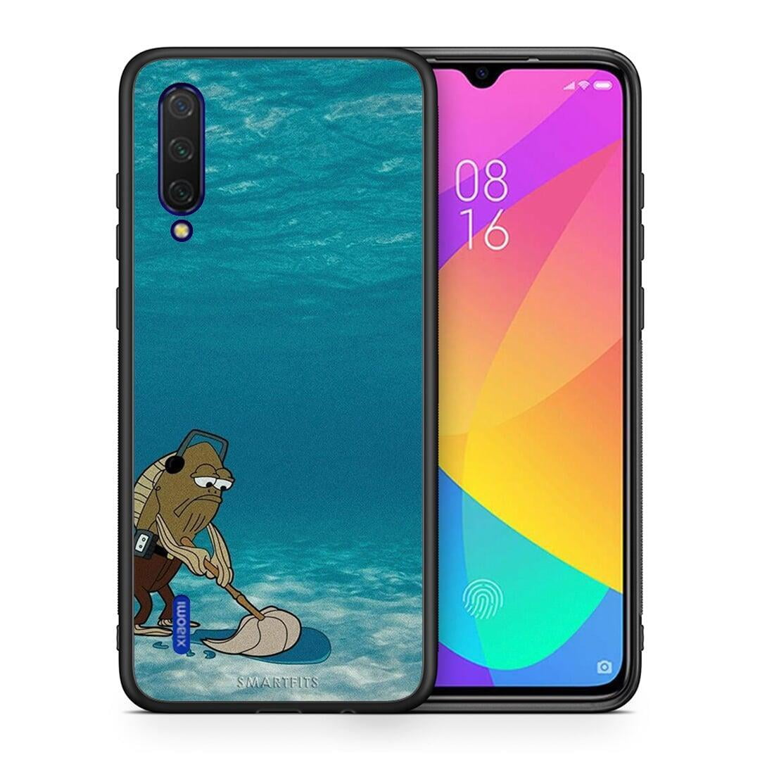 Θήκη Xiaomi Mi 9 Lite Clean The Ocean από τη Smartfits με σχέδιο στο πίσω μέρος και μαύρο περίβλημα | Xiaomi Mi 9 Lite Clean The Ocean case with colorful back and black bezels