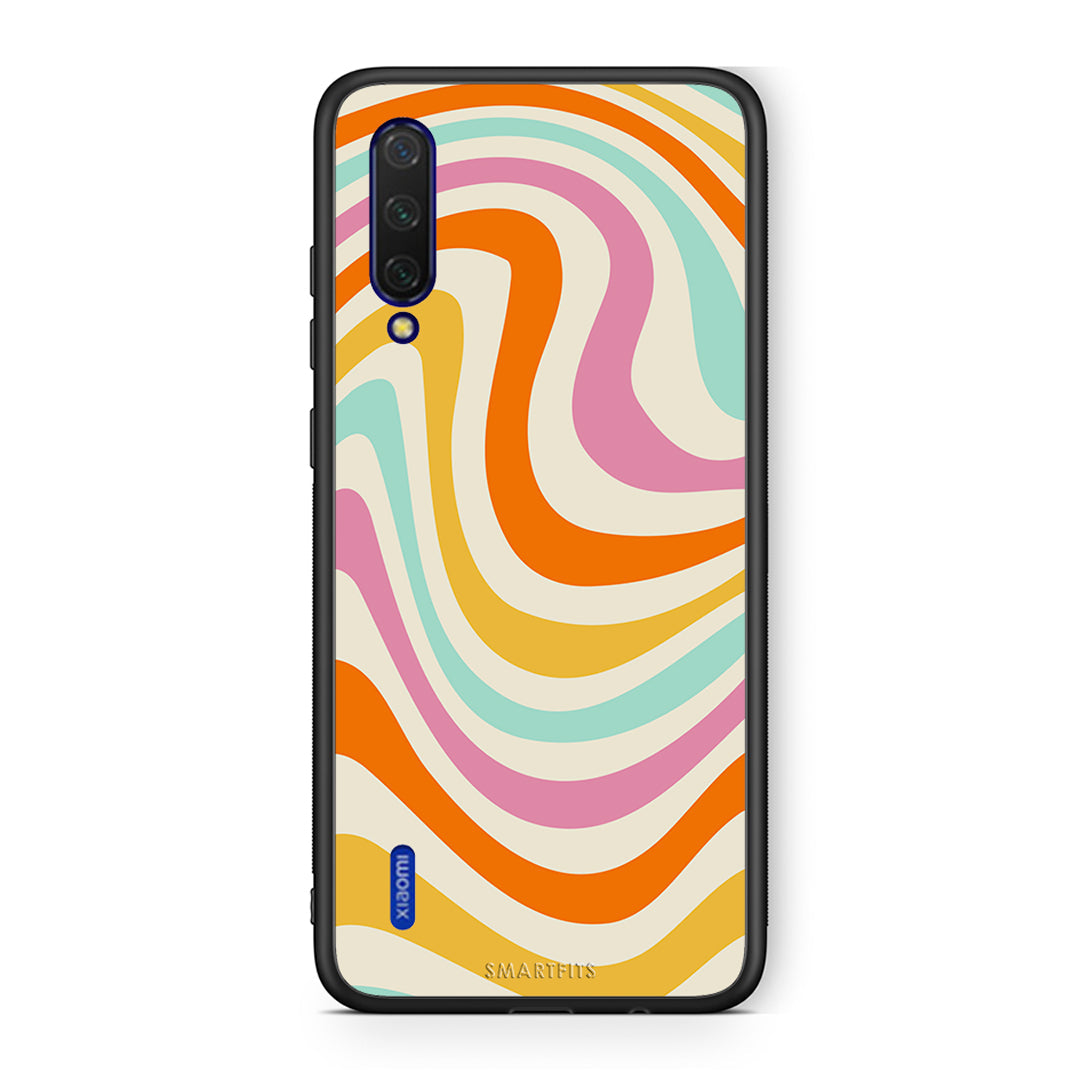 Xiaomi Mi 9 Lite Colourful Waves θήκη από τη Smartfits με σχέδιο στο πίσω μέρος και μαύρο περίβλημα | Smartphone case with colorful back and black bezels by Smartfits